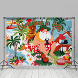 Allenjoy Hawaii Sea Santa Coconut Summer Christmas Backdrop