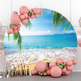 Allenjoy Hawaii Theme Custom Round Summer Birthday Backdrop