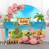 Allenjoy Hawaii Tribal Mask Animals Circle Birthday Backdrop