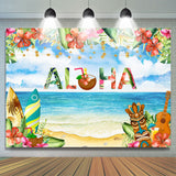 Allenjoy Hawaiian Flowers Palm Leaves Photography Background