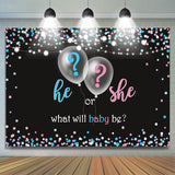 Allenjoy He Or She Blue And Pink Balloon Baby Shower Backdrop