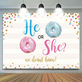 Allenjoy He Or She Dount Gender Reveal Baby Shower Backdrop