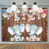 Allenjoy He Or She Elephant Gendar Reveal Baby Shower Backdrop