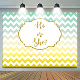 Allenjoy He Or She Gradient Wave Stripe Gender Reveal Backdrop