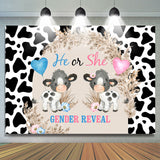 Allenjoy He Or She Lovely Cow Balloon Gender Reveal Backdrop