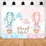 Allenjoy He Or She What Will Baby Be Elephant Baby Shower Backdrop