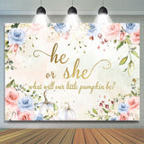 Allenjoy He Or She What Will Our Pumpkin Be Baby Shower Backdrop