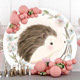 Allenjoy Hedgehog Flower And Butterfly Themed Circle Backdrop