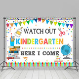 Allenjoy Here I Come Kindergarden Crayons Back To School Backdrop