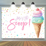 Allenjoy Heres The Scoop Icecream White Birthday Backdrop