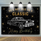 Allenjoy Hes Classic Black Gold Car Birthday Party Backdrop