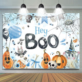 Allenjoy Hey Boo Ghost Balloon Halloween Baby Shower Backdrop