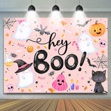 Allenjoy Hey Boo Pink Halloween Backdrop Baby Shower