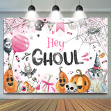 Allenjoy Hey Ghoul Pink Lovely Halloween Baby Shower Backdrop