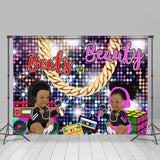 Allenjoy Hip Hop Beats Or Beauty Glitter Baby Shower Backdrop