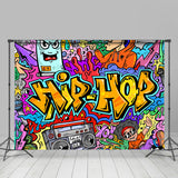 Allenjoy Hip Hop Music Colorful Graffiti Party Backdrop