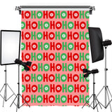 Allenjoy Ho Ho Red And Green Text Christmas Photo Backdrop