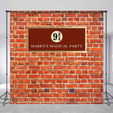 Allenjoy Hogwarts Red Brick Personalized Birthday Backdrop