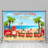 Allenjoy Holiday Island Blue Sky Beach Summer Christmas Backdrop