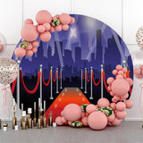 Allenjoy Hollween Red Carpet Famous Round Holiday Backdrop