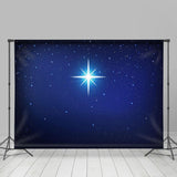 Allenjoy Holy Light Night Star Dark Blue Christmas Backdrop