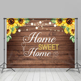 Allenjoy Home Sweet Home Wooden Sunflower Housewarming Bakcdrop