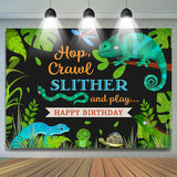 Allenjoy Hop Crawl Slither Jungle Animals Birthday Backdrop