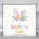 Allenjoy Hoppy Easter Rabbit Ear Custom Birthday Backdrop