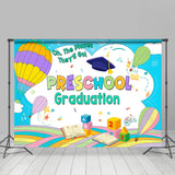 Allenjoy Hot Air Balloon Preschool Graduation Backdrop