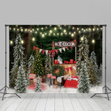 Allenjoy Hot Cocoa Glitter Christmas Tree Photo Backdrop