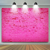 Allenjoy Hot Pink Brick Themed Simple Happy Birthday Backdrop