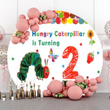 Allenjoy Hungry Caterpillar Butterfly Round 2Nd Birthday Backdrop