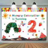 Allenjoy Hungry Caterpillar Is Turning Two Birthday Backdrop