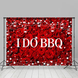 Allenjoy I Do Bbq Red Rose Light Strip Bridal Shower Backdrop