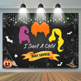 Allenjoy I Smell A Child Cobweb Bat Baby Shower Backdrop