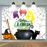 Allenjoy I Smell A Child Halloween Baby Shower Backdrop Banner