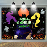 Allenjoy I Smell A Chilo Black Pumpkin Happy Halloween Backdrop