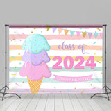 Allenjoy Ice Cream Cute 2023 Childern Graduation Backdrop