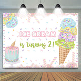 Allenjoy Ice Cream Is Turning 2 Sweet 2Rd Birthday Backdrop