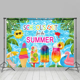 Allenjoy Ice Cream Schools Out Summer Beach Grad Party Backdrop