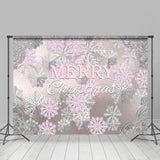 Allenjoy Ice Surface Pink Sliver Snowflake Christmas Backdrop