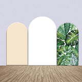 Allenjoy Incarnadine White Green Monstera Arch Backdrop Kit