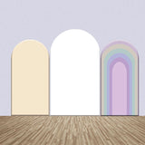 Allenjoy Incarnadine White Rainbow Party Arch Backdrop Kit