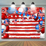 Allenjoy Independence Day Flag Stars Balloons Stripes Backdrop