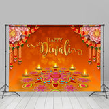 Allenjoy Indian Happy Diwali Candle Lights Floral Backdrop