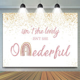 Allenjoy Isnt She Onederful Pink And Gold 1St Birthday Backdrop