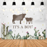 Allenjoy Its A Boy Cactus Cattle Baby Shower Party Backdrop