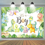 Allenjoy Its A Boy Dinosaurs Monsteras Baby Shower Backdrop