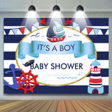 Allenjoy Its A Boy Sea Sailing Theme Baby Shower Backdrop