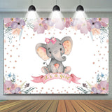 Allenjoy Its A Girl Elephant Photography Backdrop For Baby Shower